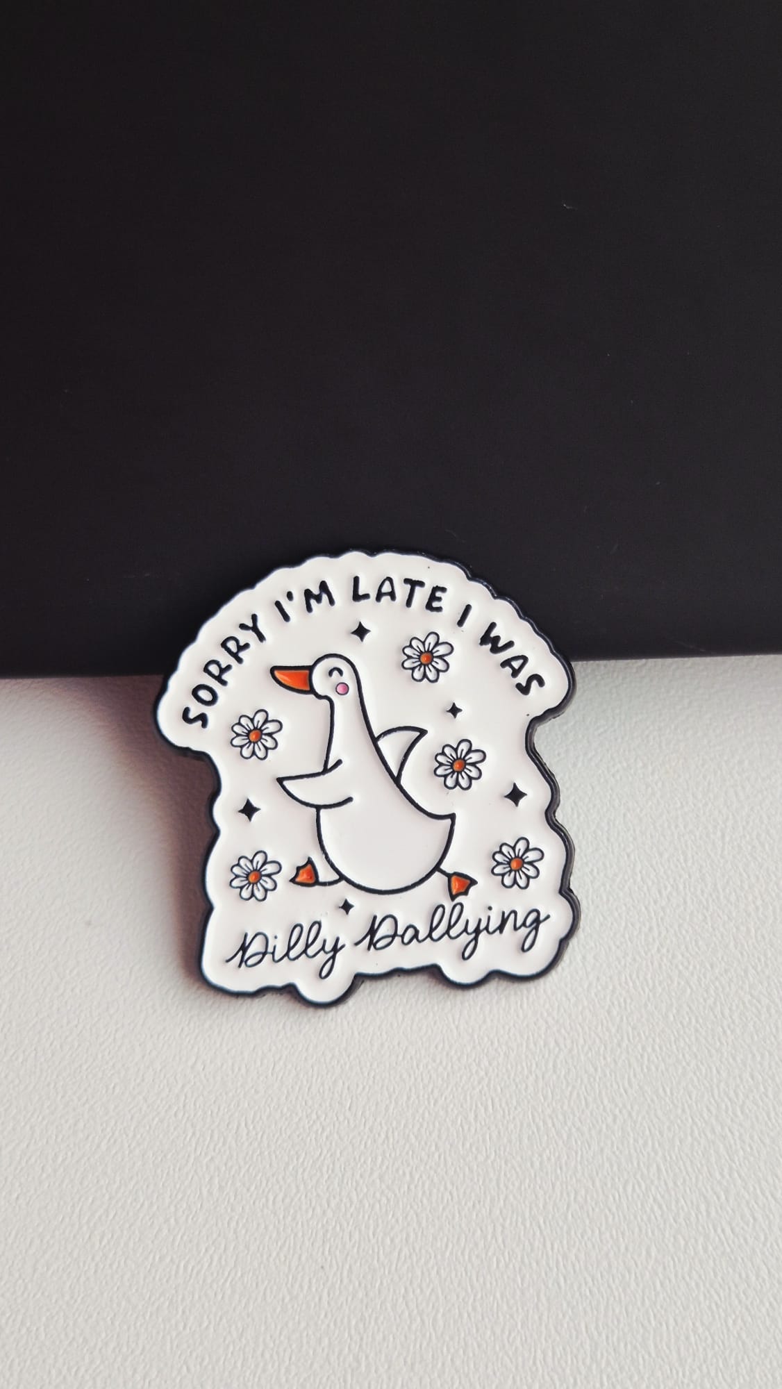 Dilly Dallying enamel pin