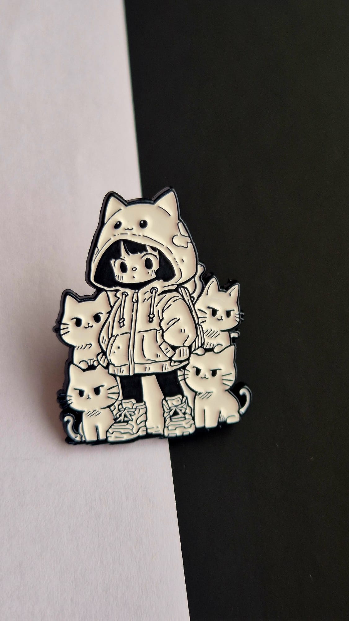 Kitty Power enamel pin