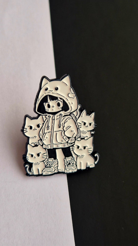 Kitty Power enamel pin